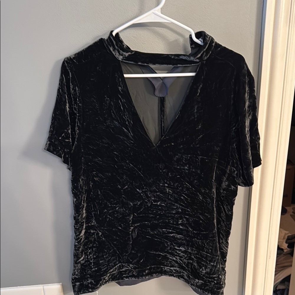 Elegant Black Velvet Women's Top